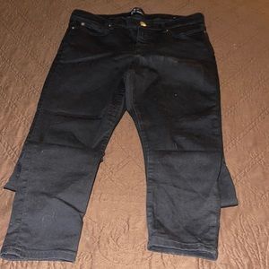 Woman’s black button up leggings